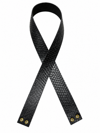 Alligator Black Leather Band 1"